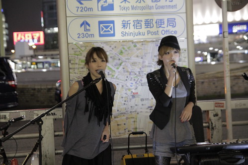 Mai and Mami of Red Pepper Girls performing at Shinjuku 4