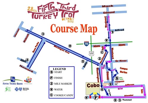 2010 detroit turkey trot course map