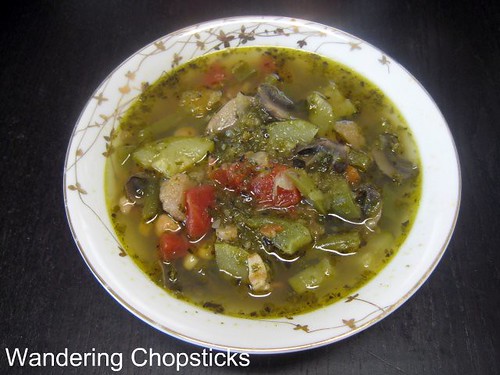 Aguadito-ish Vegetable Soup with Pureed Cilantro 2