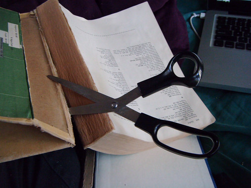 cutting up a book