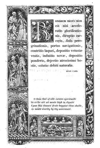 013-Letra B -The celebrated Hans Holbein's alphabet of death, illustr. with old borders ...1856