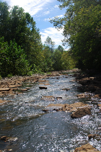 the river coming from the spillway