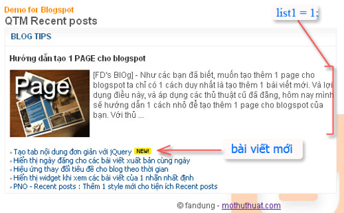 Tab recent posts giống trang quantrimang.com.vn