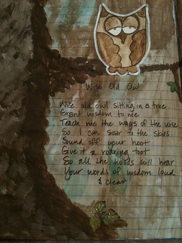 Closeup of owl & poem