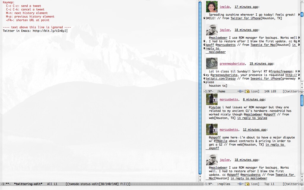 Twittering Mode in Emacs