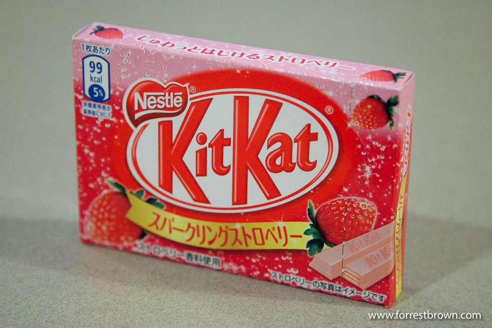Sparkling Strawberry Flavored Kit Kat. Kit Kat, Candy Bar, Japan, Tokyo