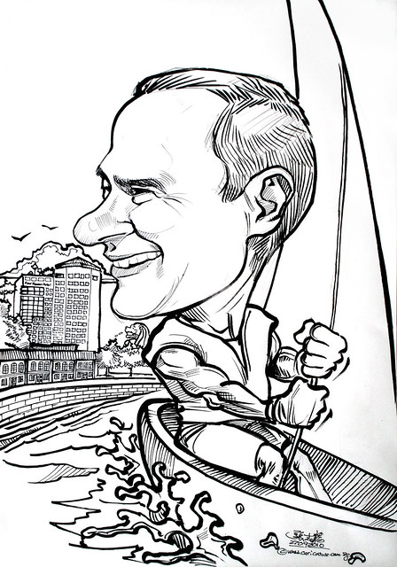 Sailing caricature for Four Seasons Hotel