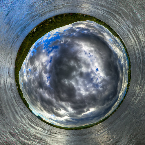 A storm bubble planet! Stereographic Projection