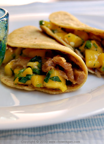 Street-Style Veggie Duck Taco with Mango Salsa