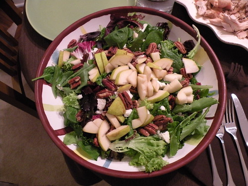 pear and greens salad