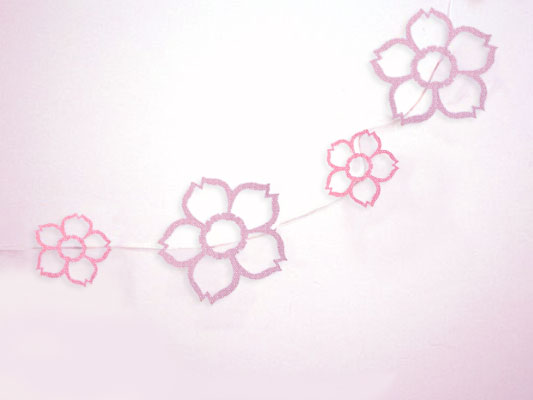 DIY paper sakura garland