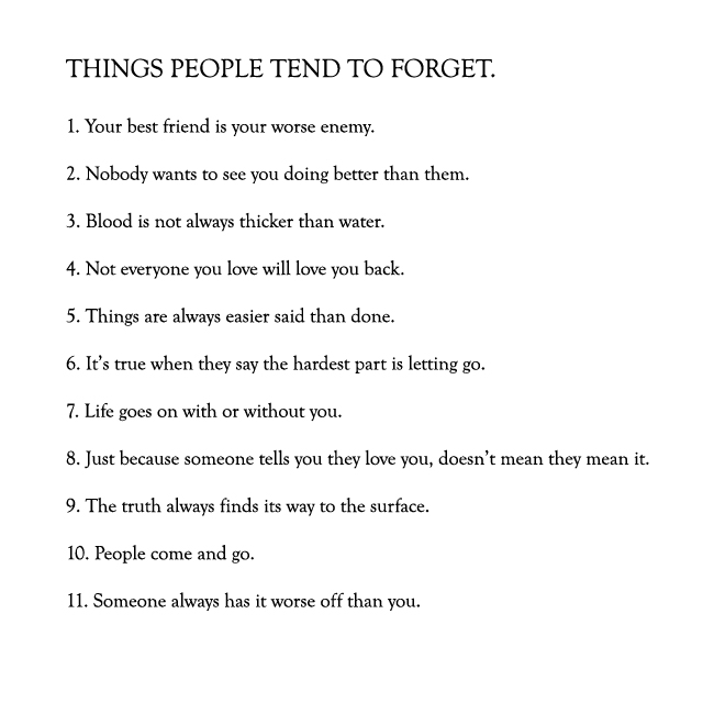 Things people tend to forget