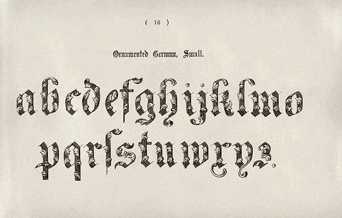 012-Alfabeto minusculas ornamentado aleman-Examples of Modern Alphabets… 1913- Freeman Delamotte