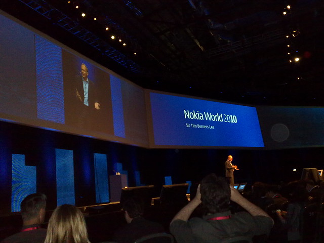 Sir Tim Berners-Lee speaking at Nokia World 2010
