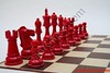 Red Chess Pieces Set