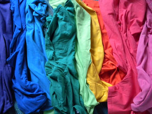 Rainbow of t-shirts