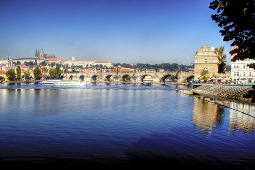 River Moldava. Prague. Río Moldava. Praga