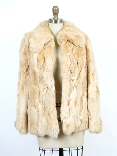 vintage 1960's faux rabbit fur jacket