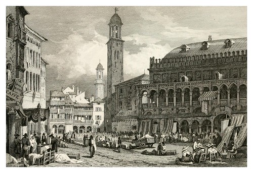 012-Plaza Salone en Padua-The tourist in Switzerland and Italy-1830-Samuel Prout