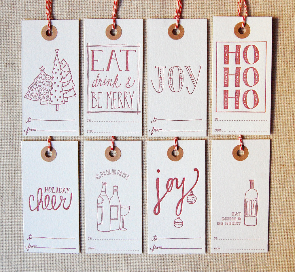 Gift Tags // Christmas 10 // all 8 in red