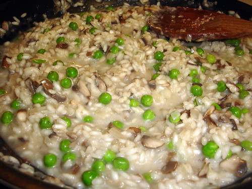 Mushroom Risotto with Peas