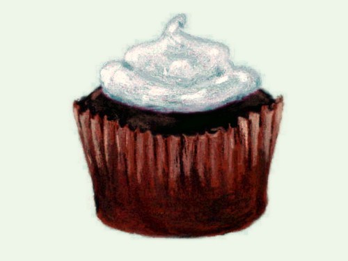 Chocolate Cupcake with White Frosting