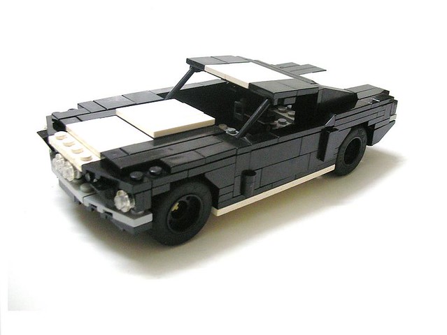 white black ford car with lego muscle stripes racing 1967 shelby mustang 67 v8 gt500 st4ng gthivehundred