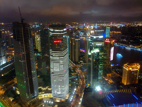 Shanghai at night from the Oriental Pearl TV Tower