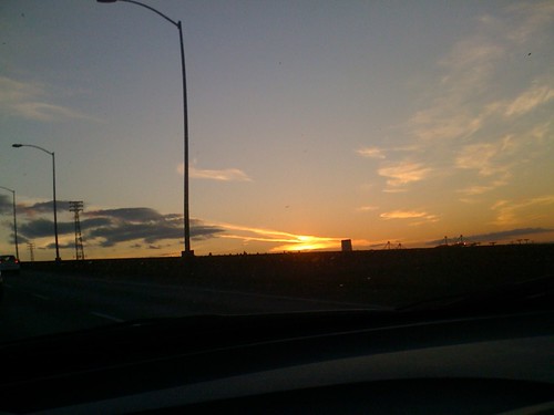 sunset from west seattle bridge