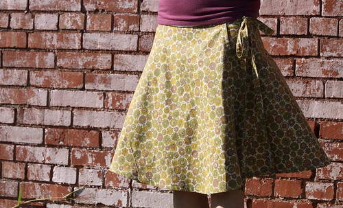 Handmade Half Circle Wrap Skirt in Vintage Fabric