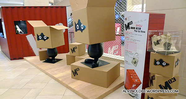 Some funky artwork showcase in a shopping mall