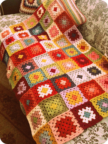 Grannies-gone-wild blanket in progress