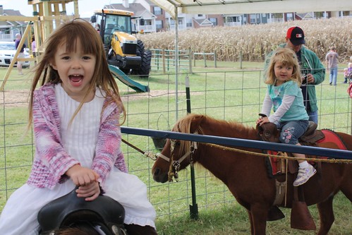 Elizabeth & Catie on the pony ride