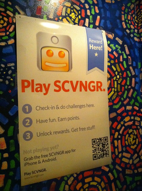 Play SCVNGR window cling and poster with QR Code