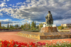 Inuit Eskimo Statue in downtown Fairbanks