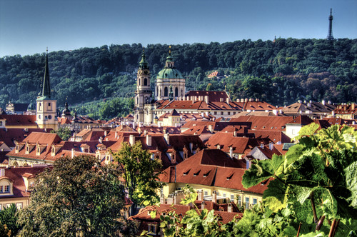 View of St. Nicholas church. Prague. Vista de San Nicolas. Praga.