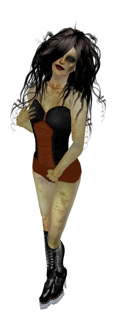 + ezura + Halloween Pumpkin Gown *VIP (just the corset) + MIASNOW Skin - ZOMBINA brainlicker hunt item 