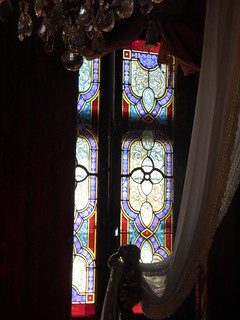 Château de Cormatin - Interior - the bedroom of Cécile Sorel - stained glass window