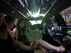 In the limo: Just Married!
