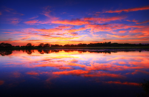 フリー写真素材|自然・風景|夕日・夕焼け・日没|湖・池|アメリカ合衆国|