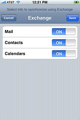 iPhone: Enable sync of Mail, Contacts, Calendar