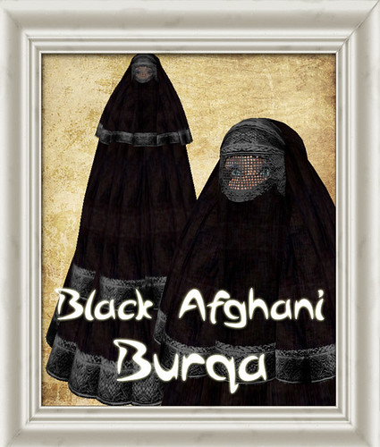 Shabby Chic Black Afghani Burqa Burka