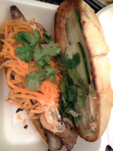 Cambodian catfish sandwich