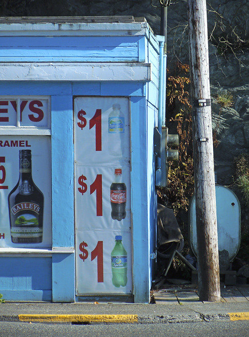 sign offering cheap soda, Ketchikan, Alaska