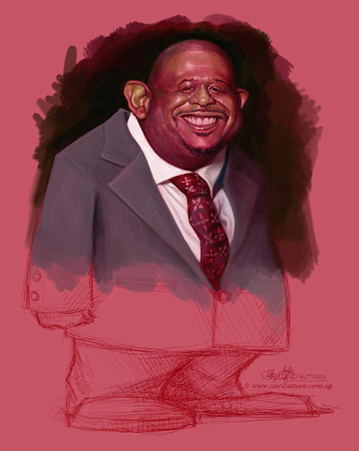 School Assignment 5 - caricature of Forest Whitaker - 6 small