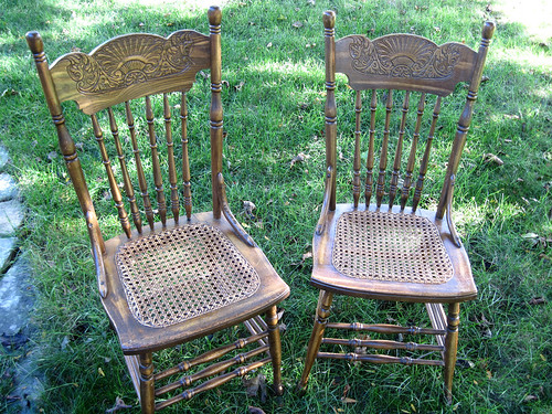 2 New Caned Chairs