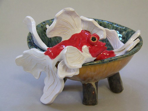 goldfish bowl decorations. Custom GoldFish Bowl. This owl is made of stoneware ceramic clay with