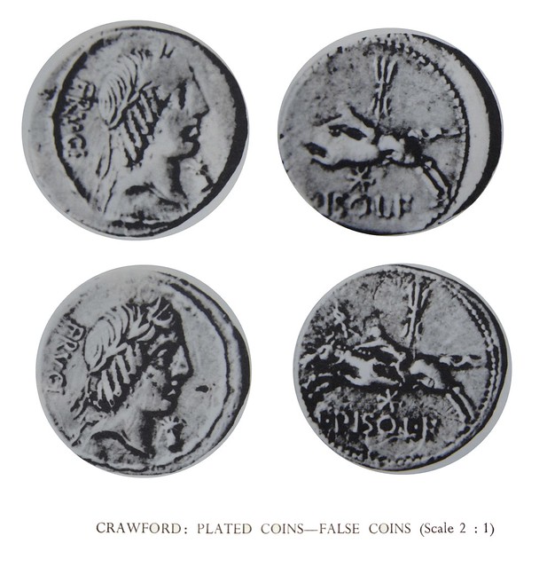 340-1 plated and good silver examples of C.Calpurnius Piso Frugi with different die-breaks showing the plated coin did not come from official dies