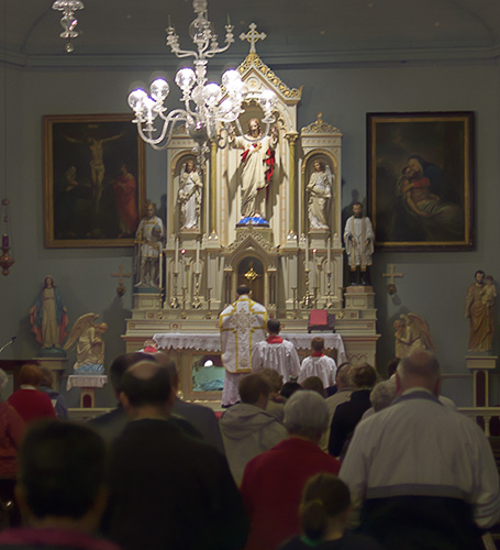 Old Saint Ferdinand Shrine, in Florissant, Missouri, USA - Holy Mass, celebrated by Fr. Bede Price of the Benedictine Abbey