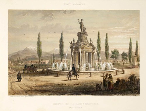 019-Fuente de la independencia paseo y ciudadela- Album Pintoresco de la Republica Mexicana 1850